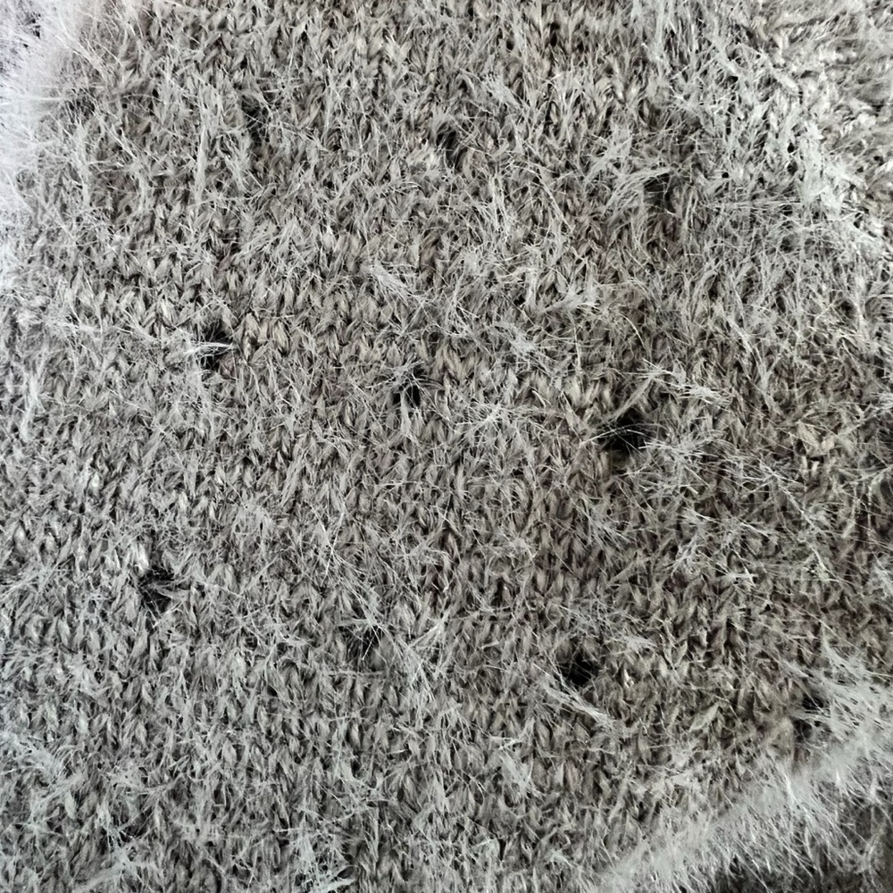 Fuzzy Openwork Flounce Sleeve Button-Up Fuzzy Car… - image 6